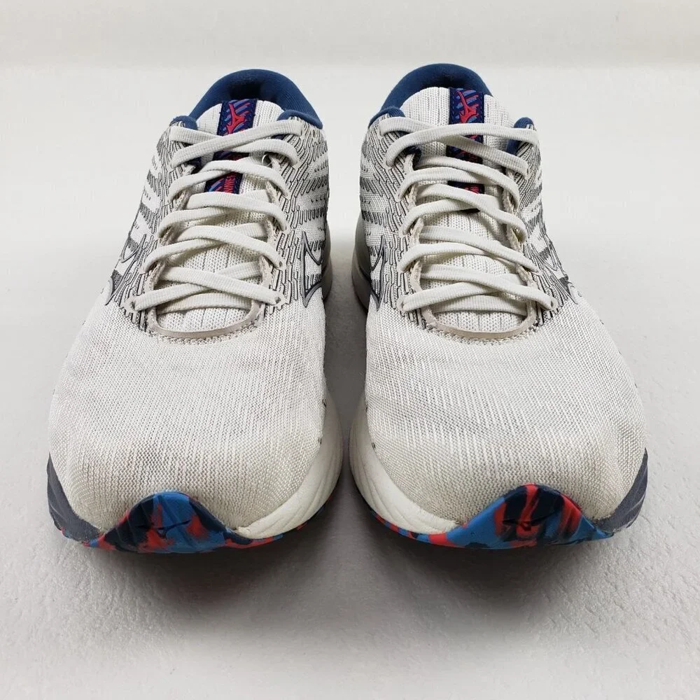 Mizuno Wave Rider 26 Sneaker Womens 10 White Lace Up Mesh Running Walking Shoe - Picture 4 of 10